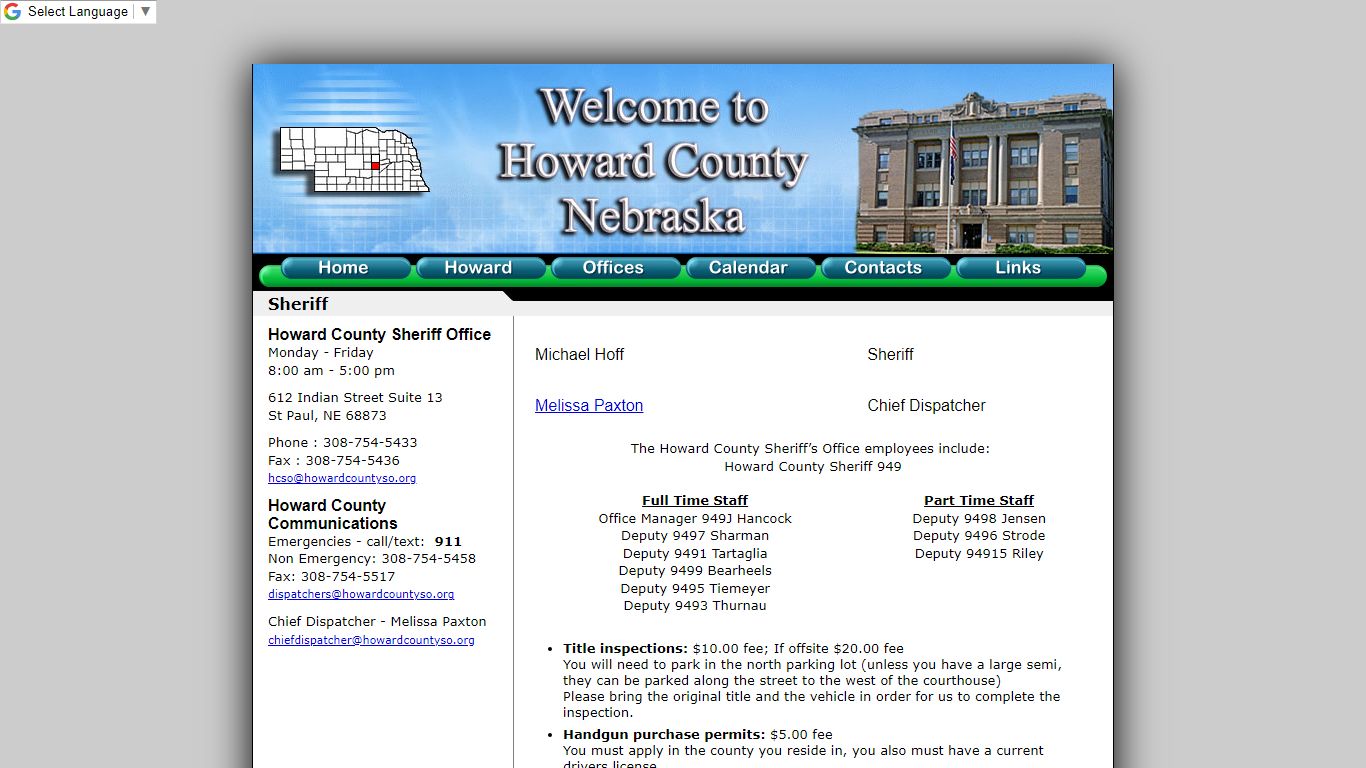 Howard County Sheriff - Nebraska