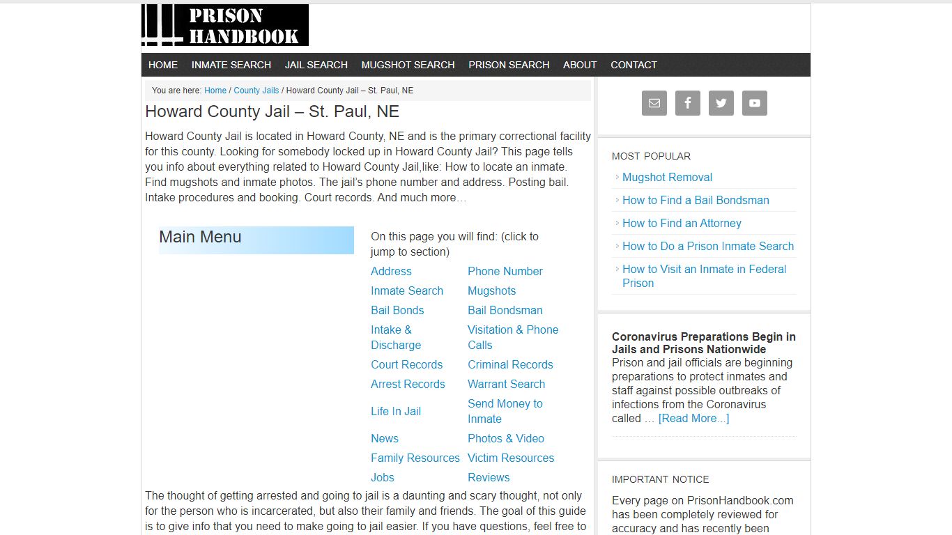 Howard County Jail – St. Paul, NE - prisonhandbook.com